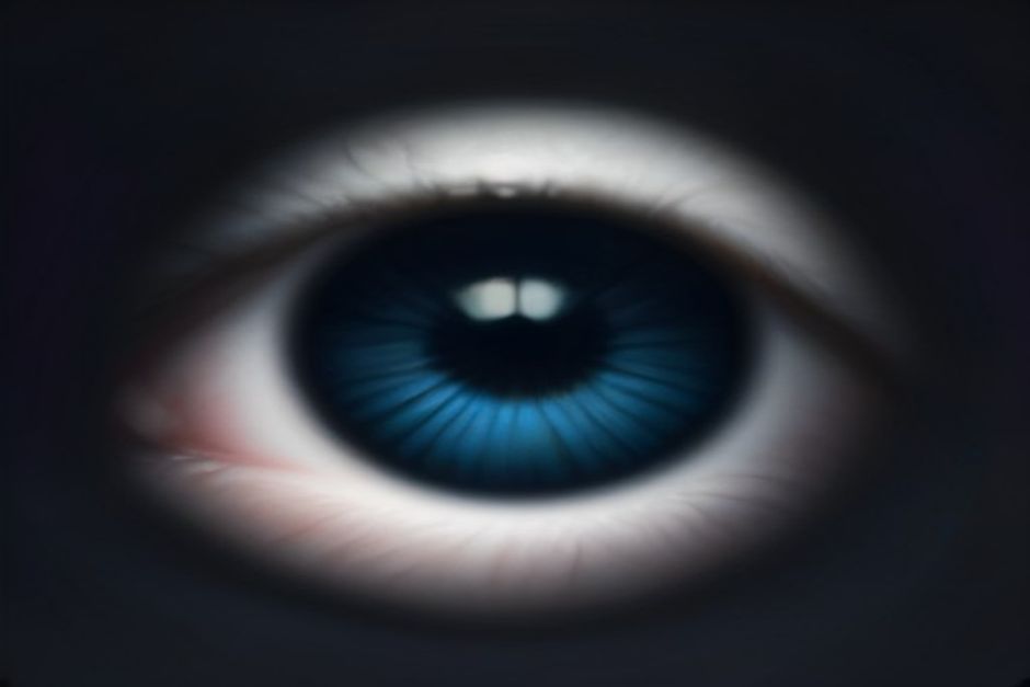 Extreme close-up of a human eye illustrating the first cellular reprogramming trial to reverse aging